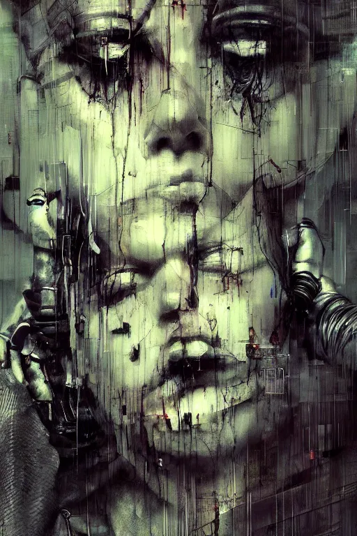 Prompt: screaming cyberpunk, wires, machines by emil melmoth zdzislaw belsinki craig mullins yoji shinkawa realistic render ominous detailed photo atmospheric by jeremy mann francis bacon and agnes cecile ink drips paint smears digital glitches glitchart