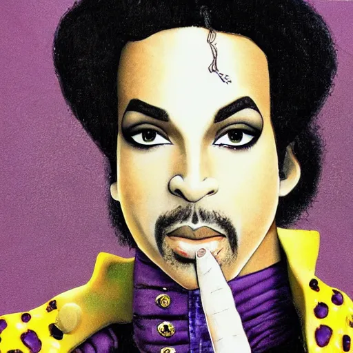 Image similar to prince in the style of raymond briggs