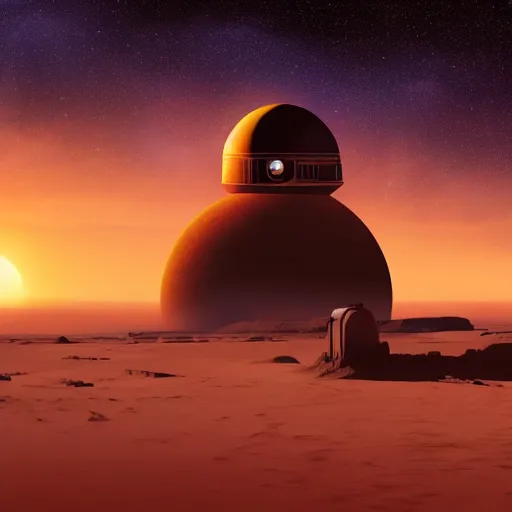 Prompt: super detailed and realistic photo of tatooine sunset from star wars, 4 k photorealistic, 8 k, nasa, space, stars, starwars