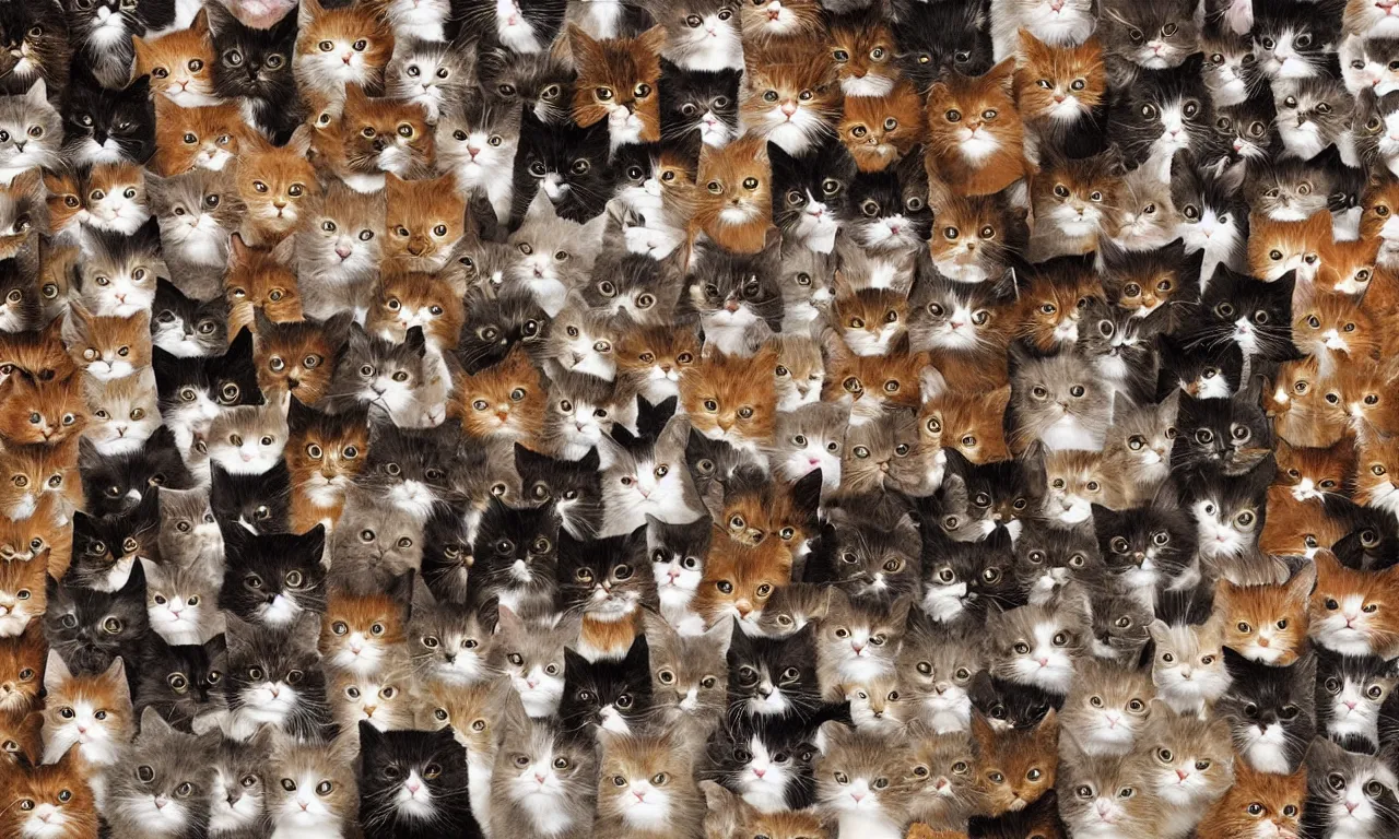 Prompt: hundreds of cats