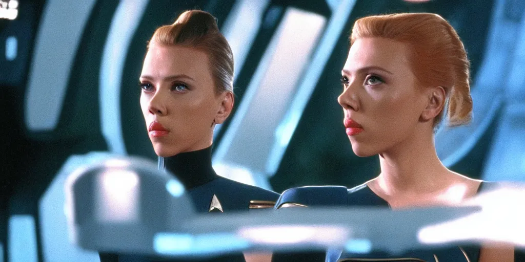 Image similar to Scarlett Johansson in a scene from Star Trek First Contact