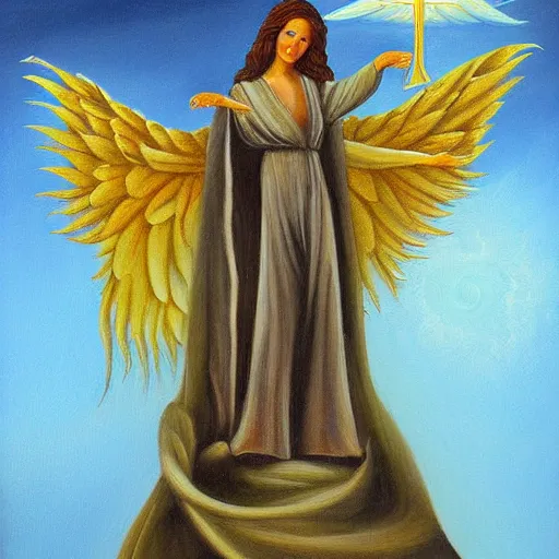 Image similar to biblically accurate angel, surrealist painting