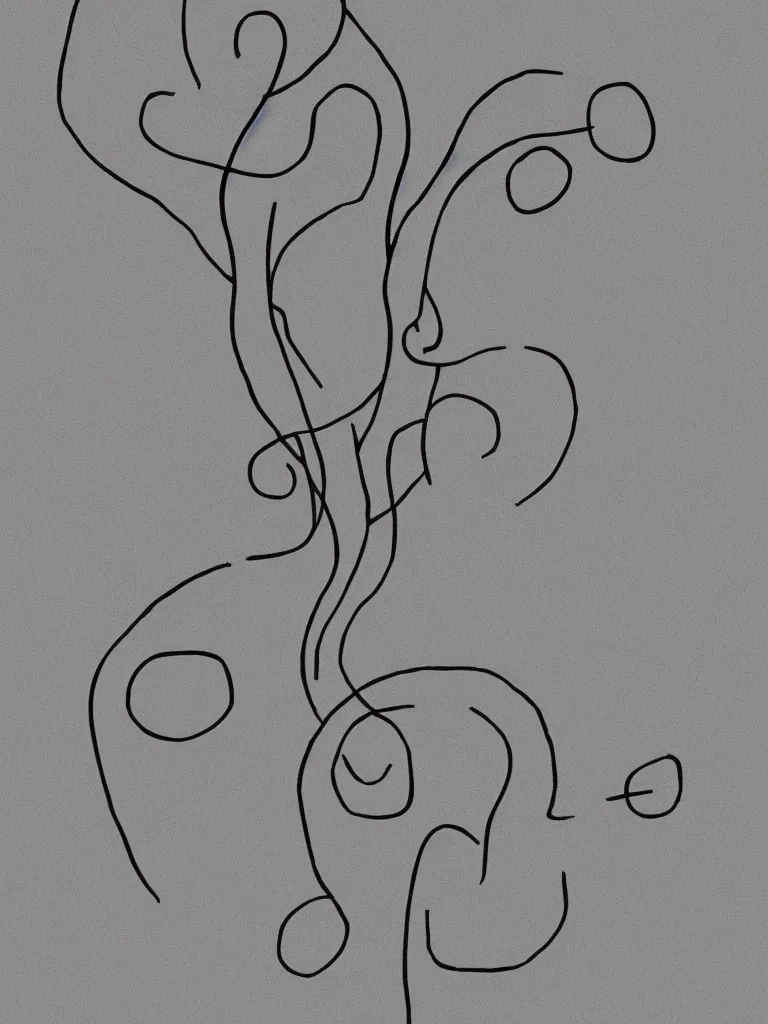 Image similar to minimal single line drawing of an acorn growing into a tree in shape of treble clef, splash of color, vector art