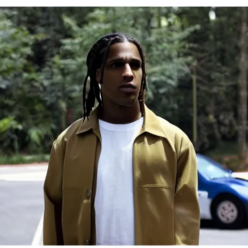 Image similar to ASAP Rocky as a mailman, 4k photo depth of field