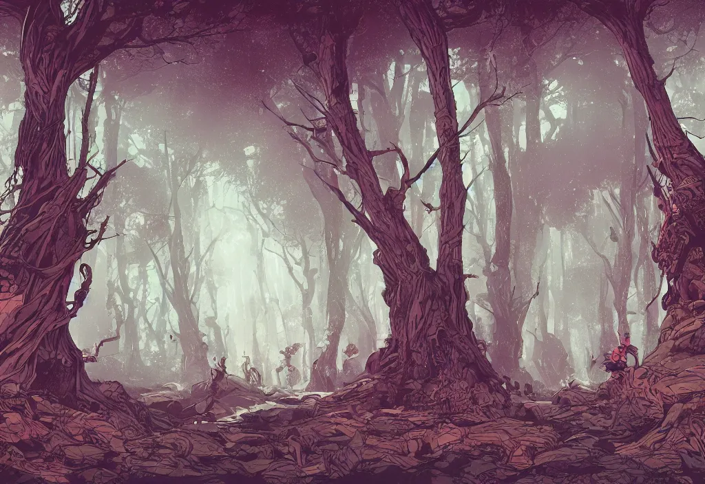 Prompt: handmade illustration of the Sherwood forest, line art, ink, heavy brushstrokes, watercolor by Kilian Eng and by Jake Parker, winning-award masterpiece, fantastic, octane render, 8K HD Resolution, High quality image