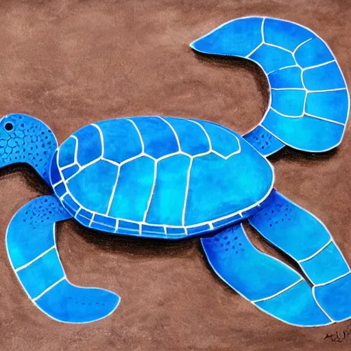 Image similar to a giant blue turtle