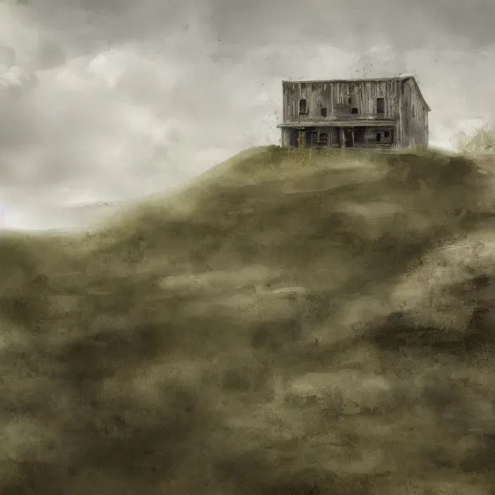 Image similar to a building in a landscape, trending on deviantart