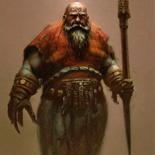 Image similar to warhammer dwarf slayer concept art, beksinski