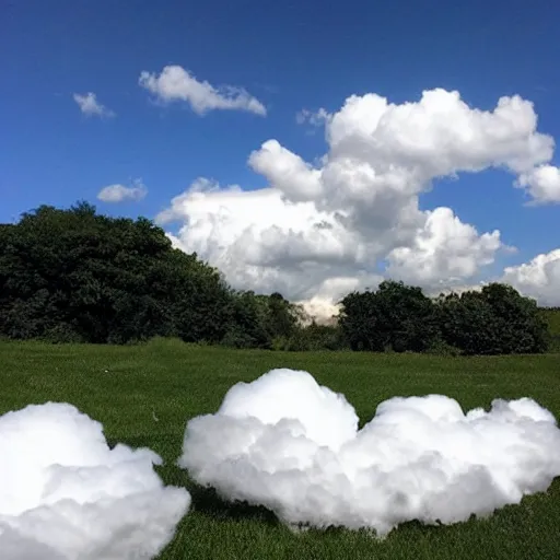 Prompt: clouds look like marshmallows,