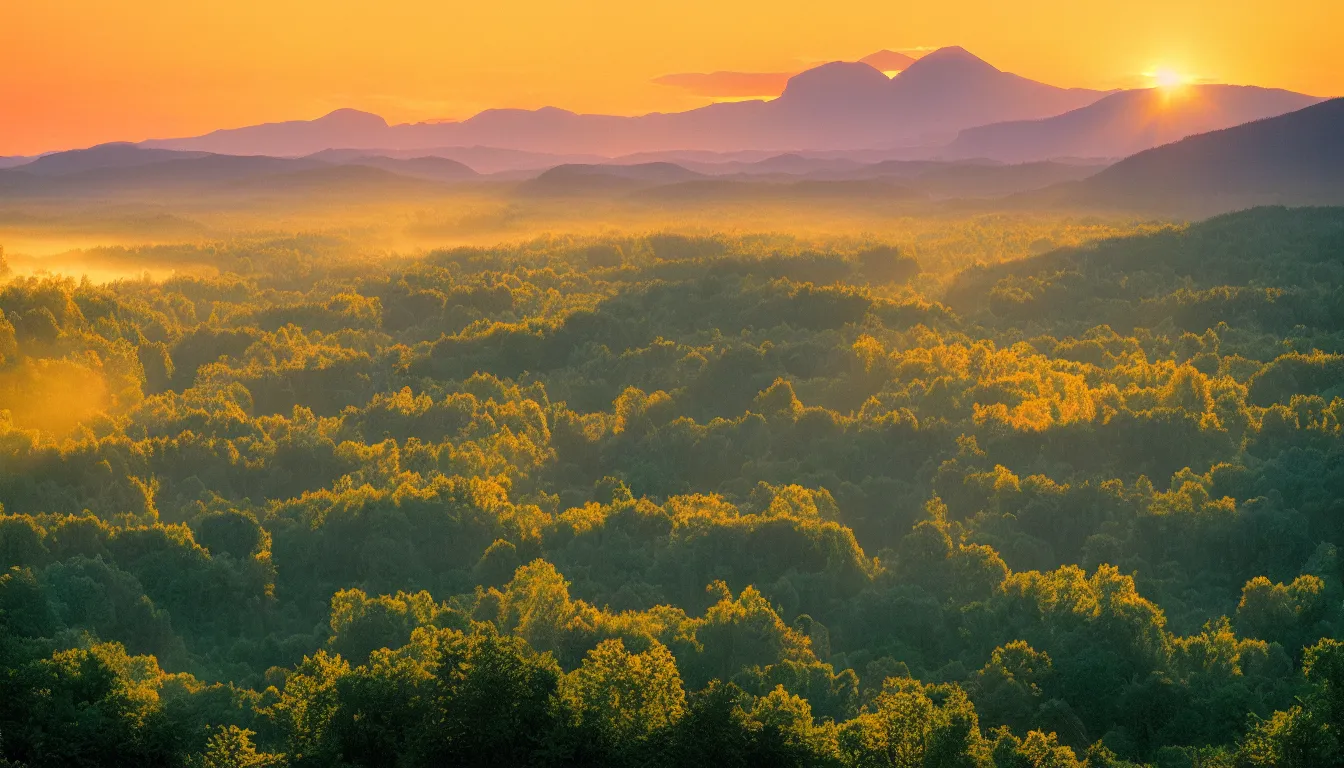 Image similar to a river valley at sunset, photograph with lighting by frederic edwin church, golden hour, nature, 2 4 mm lens, fujifilm, fuji velvia, flickr, 5 0 0 px, award winning photograph, highly detailed, beautiful capture, rule of thirds, crepuscular rays