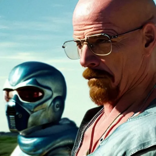 Prompt: rey mysterio fighting walter white