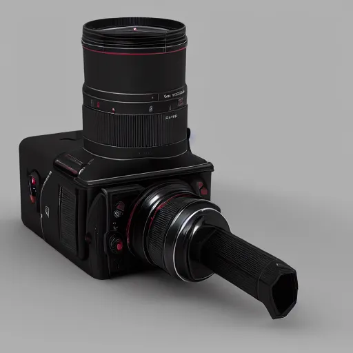 Prompt: a dark sith mirrorless camera, 3 d render