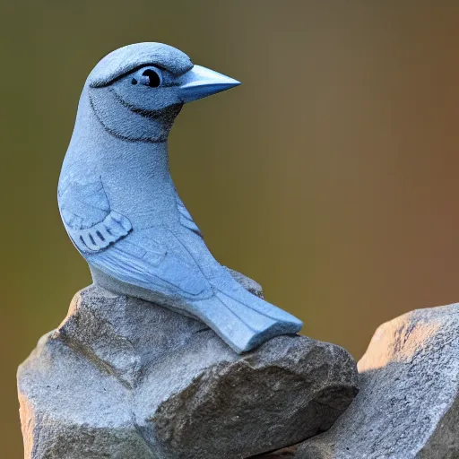 Image similar to stone statue of a bluejay