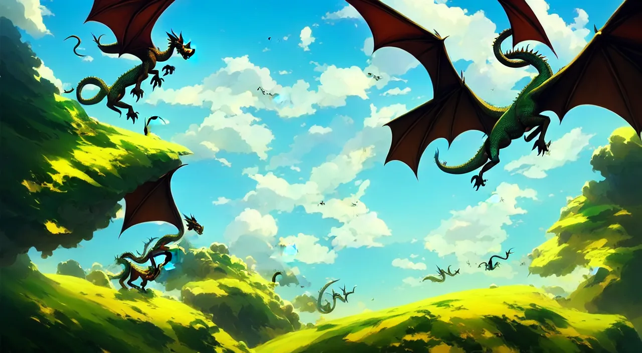 Prompt: dragons flying above green pastures, in marble incrusted of legends official fanart behance hd by jesper ejsing, by rhads, makoto shinkai and lois van baarle, ilya kuvshinov, rossdraws global illumination