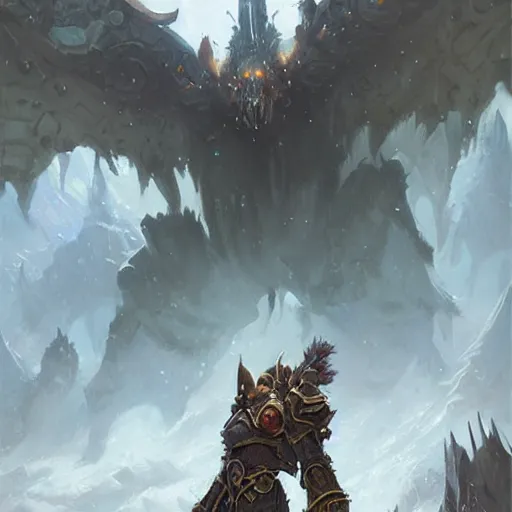 Image similar to world of warcraft, oil painting, by greg rutkowski