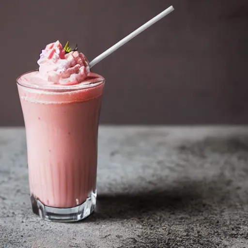 Image similar to strawberry milkshake, bar menu, canon eos r 3, f / 1. 4, iso 2 0 0, 1 / 1 6 0 s, 8 k, raw, unedited, symmetrical balance, in - frame