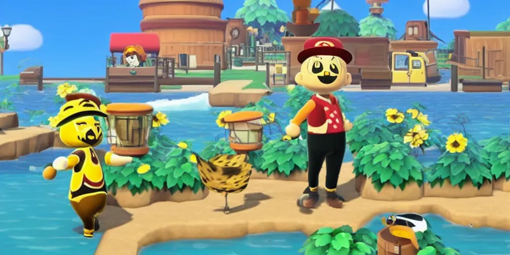 Prompt: herky the hawk in animal crossing new horizons