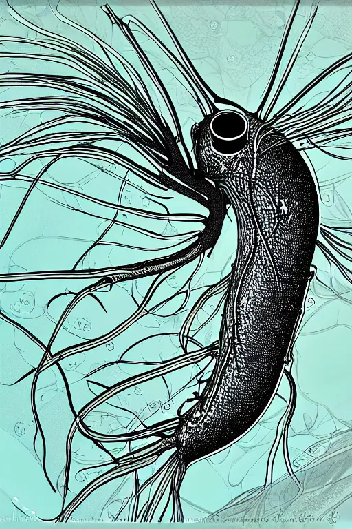 Image similar to a daphnia, highly detailed, digital art, sharp focus, trending on art station, illustration