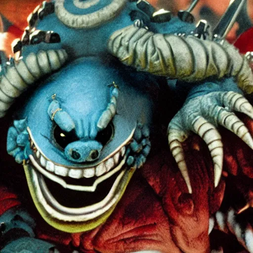 Prompt: squig from warhammer, hyper-realistic, portrait photo, cinematic, cinestill 400t film