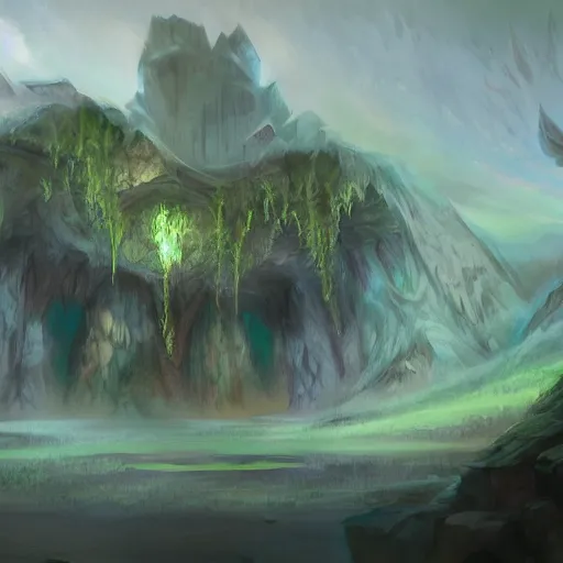 Image similar to crystal cave fantasy concept art