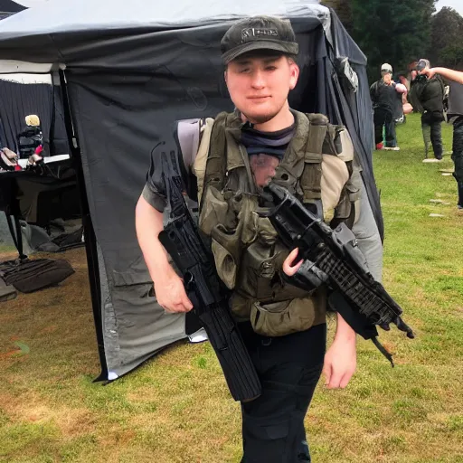 Image similar to i brought a real gun to an airsoft event!