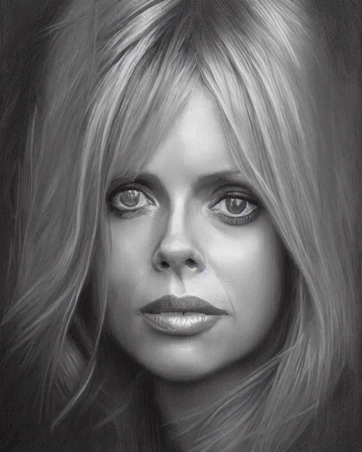 Image similar to charcoal portrait of Britt Ekland by Mandy Jurgens and Richard Schmid