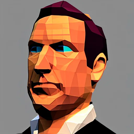 Image similar to low poly saul goodman, playstation 1 graphics