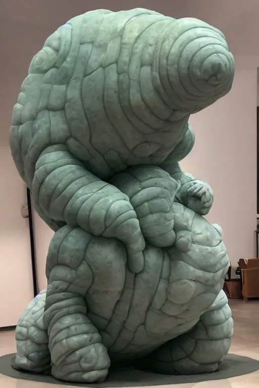 Prompt: enormous marble statue of a tardigrade