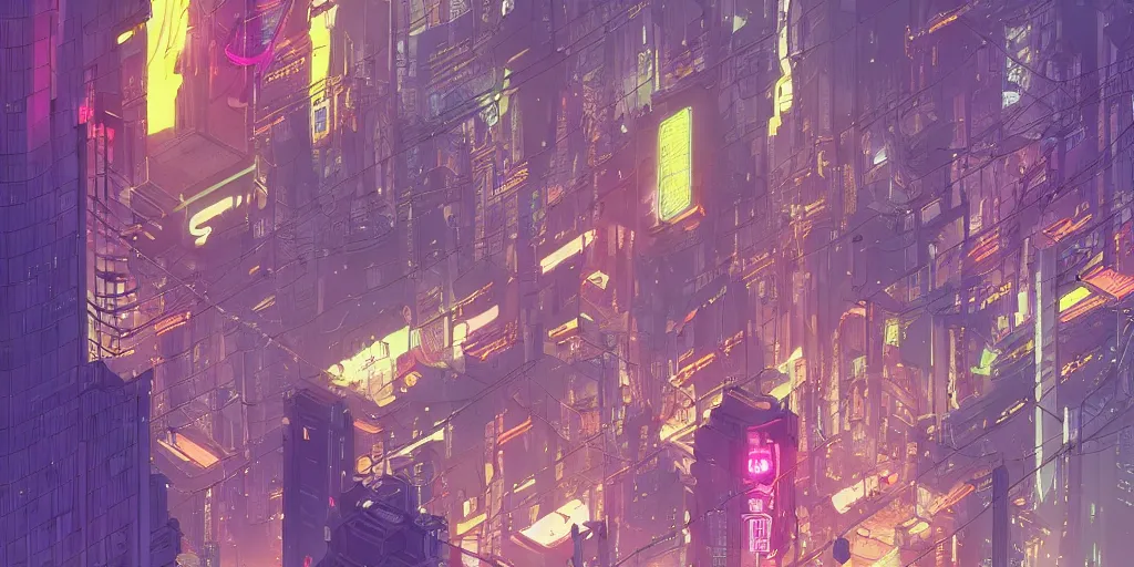 Prompt: a study of cell shaded cartoon of a blade runner 2 0 7 7 style city, illustration, strong colors, neon advertisements, concept art by josan gonzales and wlop, by james jean, victo ngai, david rubin, mike mignola, laurie greasley, highly detailed, sharp focus, trending on artstation, hq, deviantart, art by artgem