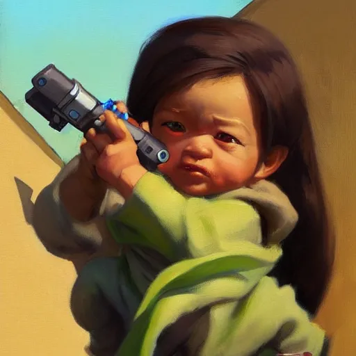 Prompt: greg manchess portrait painting of baby yoda grogu as overwatch character, medium shot, asymmetrical, profile picture, organic painting, sunny day, matte painting, bold shapes, hard edges, street art, trending on artstation, by huang guangjian and gil elvgren and sachin teng