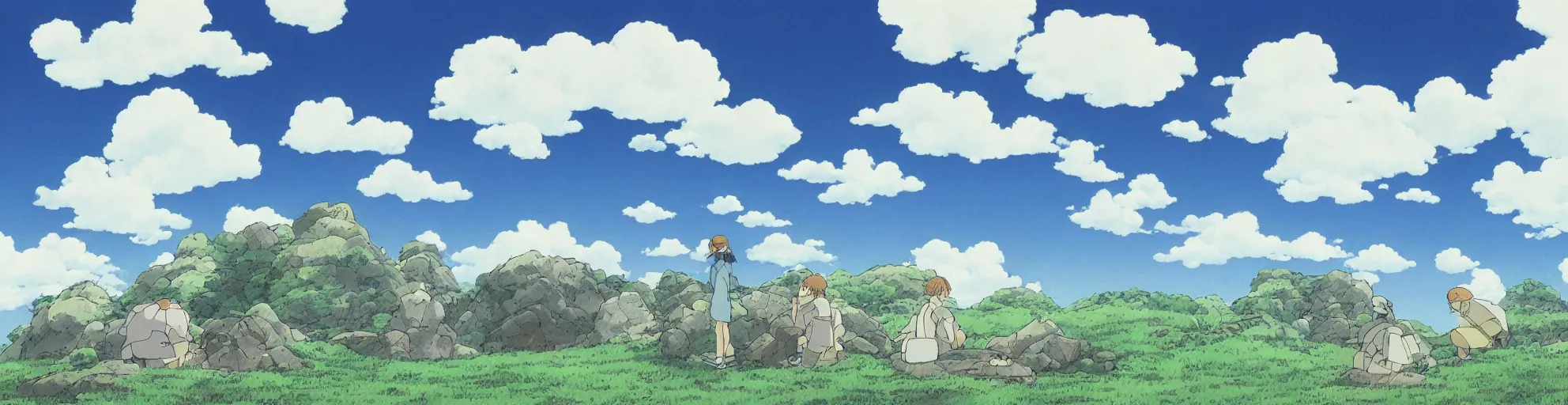 Image similar to A cloudy sky, by Studio Ghibli