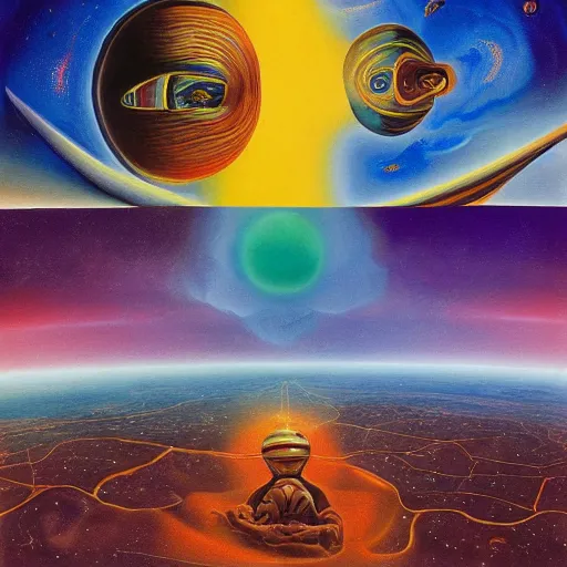 Image similar to space exploration by salvador dali, psychedelic art, 8 k resolution, award winning