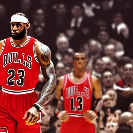Prompt: LeBron James as a member of the Chicago Bulls