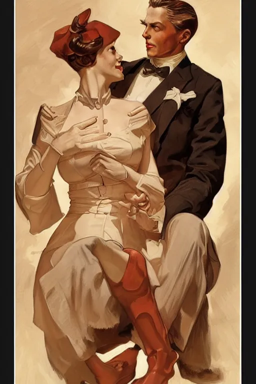 Image similar to man and woman by jc leyendecker!!!!!!