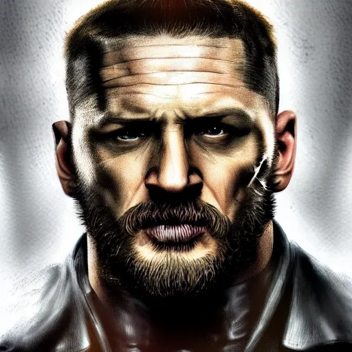 Image similar to Tom Hardy in wolverine suit Digital art 4K quality Photorealism