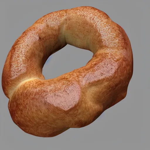 Prompt: 3D model of bagel in the style of Ian