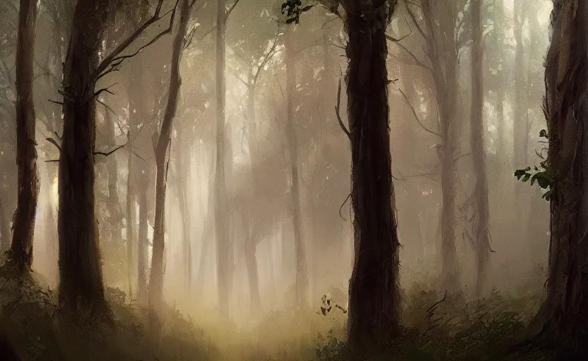 Prompt: a painting of a sensual forest trending on artstation in the style of greg rutkowski