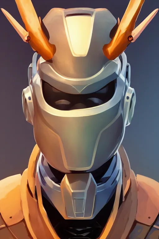 Image similar to epic mask helmet robot ninja portrait stylized as fornite style game design fanart by concept artist gervasio canda, behance hd by jesper ejsing, by rhads, makoto shinkai and lois van baarle, ilya kuvshinov, rossdraws global illumination radiating a glowing aura global illumination ray tracing hdr render in unreal engine 5