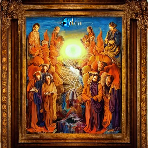 Image similar to Solis Sacerdotibus, oil painting, masterpiece, hyperdetailed