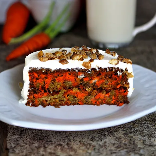 Image similar to carrot cake, award winning carrot cake, sweetened by natural secret ingredients. tastes like the original out of arkansas