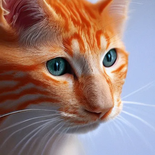 Prompt: an orange kitty front view