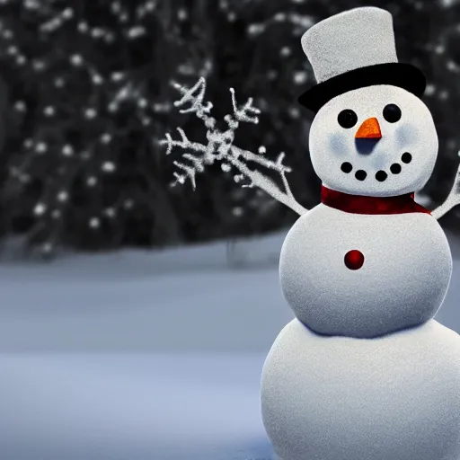 Prompt: bony snowman, photorealistic