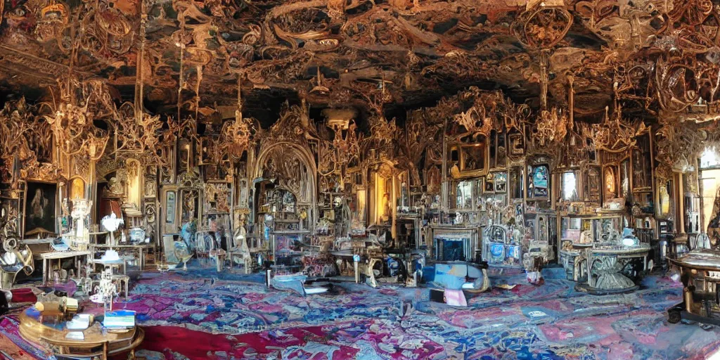 Prompt: The inside of the palace of pondering was incredible and full of wondrous treasures