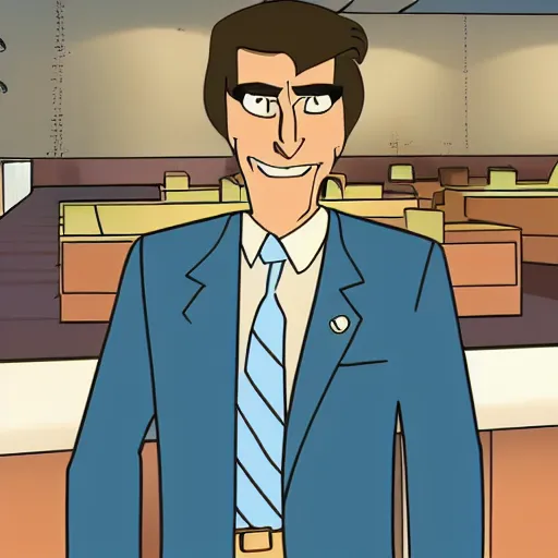 Prompt: “A sales representative from O’Reilly Auto Parts, 1980s Don Bluth animated cartoon style, 4K, high quality”