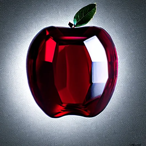 Image similar to An apple is made of ruby crystal.