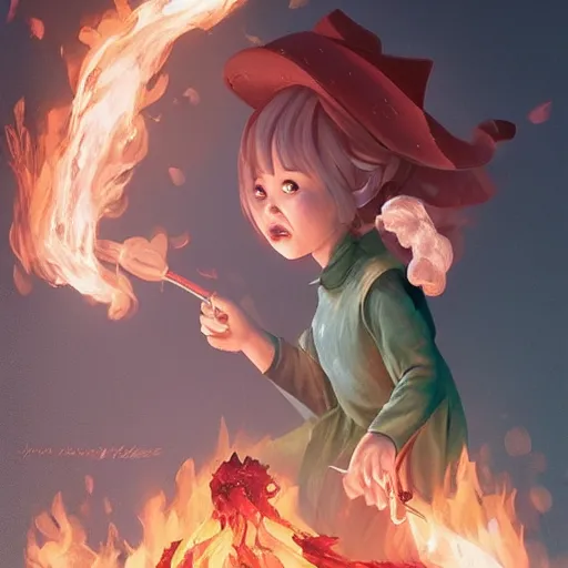 Prompt: an experienced witch casting fire magic, by hong soonsang, concept art, digital art, trending on artstation, pixiv, illustration