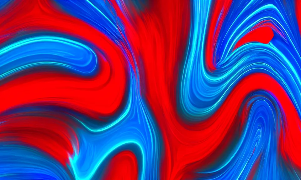 Prompt: Abstract 4K wallpaper of red and blue neon fluid