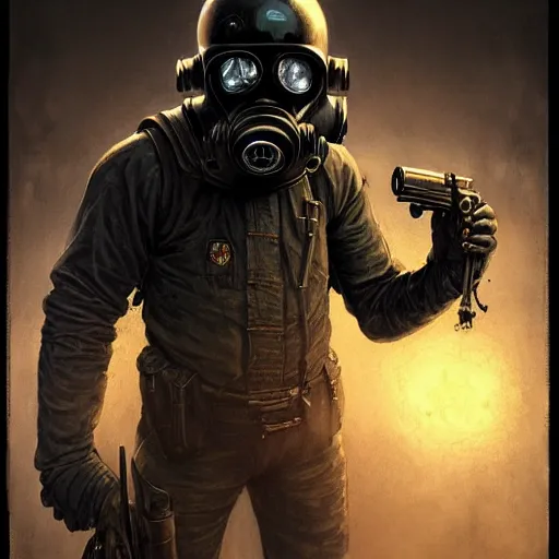 Image similar to commission of a man wearing a black helmet and a black gas mask,red glowing eyes,digital art,crazy detail,hyperdetailed,hyperrealistic,photorealistic,art by greg rutkowski,trevor henderson,artstation,deviantart,eerie,western comic style,comic,sharp lineart