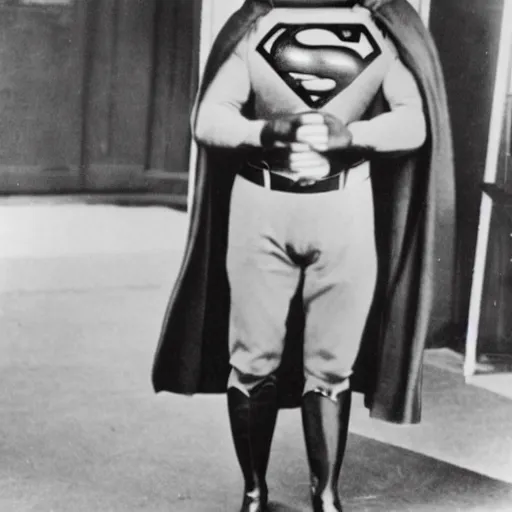 Image similar to thomas edison wearing superman costume.