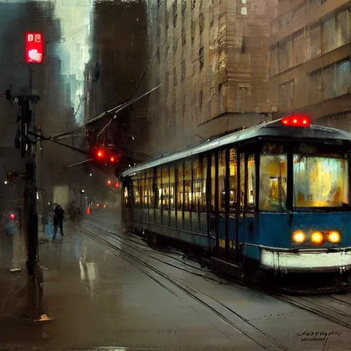 Prompt: toronto streetcars painting by jeremy mann